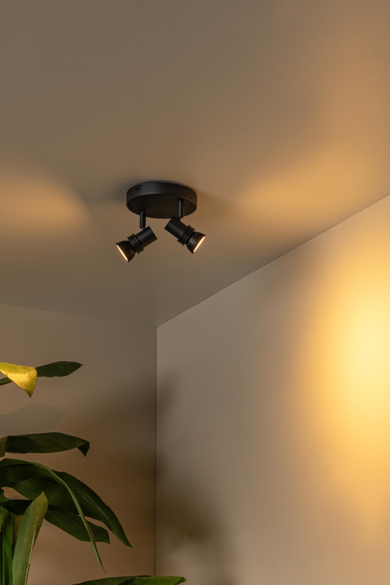 Lucide KIANTI - Ceiling spotlight - Ø 15 cm - 2xGU10 - Black